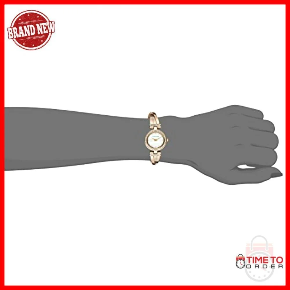 Gold-Tone Crystal Accented Bangle Watch Set Elegant Minimal Chic Wristwear